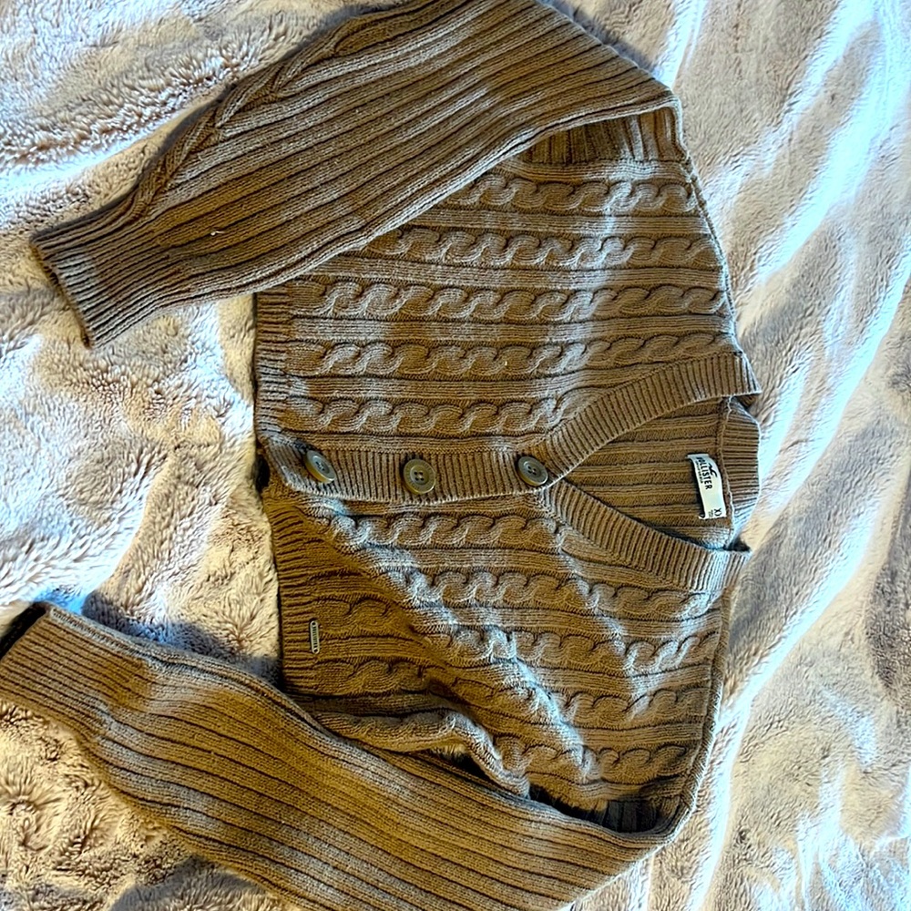 Girls brown button sweater from holister